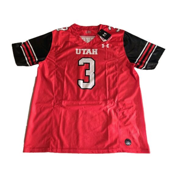 Utah Utes SINGER #3 Under Armour Replica Football Player Jersey NWT Mens XXL 2XL - Picture 1 of 11